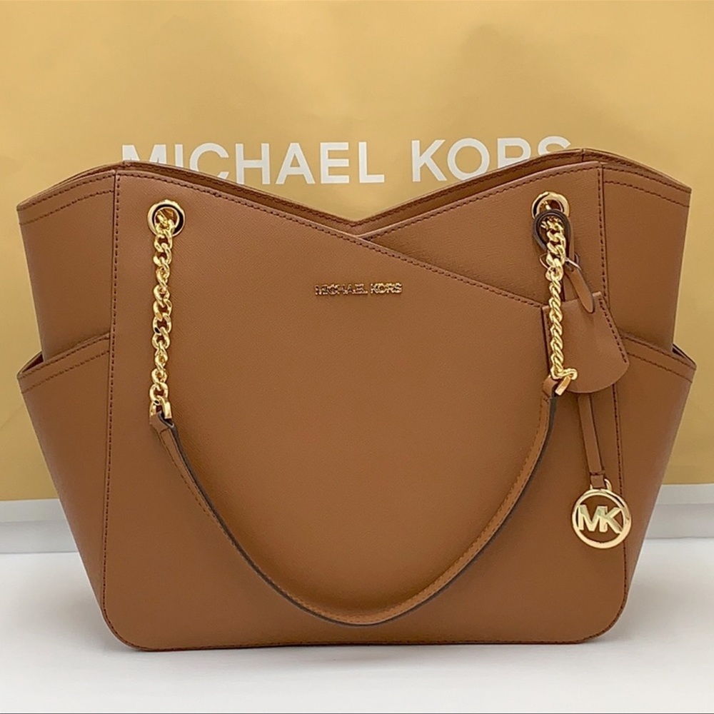 MICHAEL KORS LARGE X CHAIN LOGO SHOULDER BAG Luggage - Picture 14 of 16